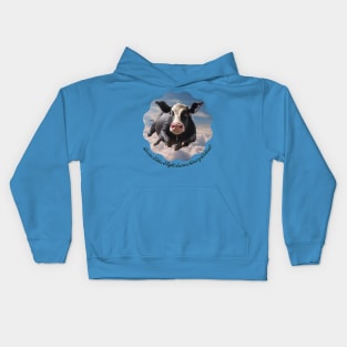 Bovine Takes Flight. Kids Hoodie